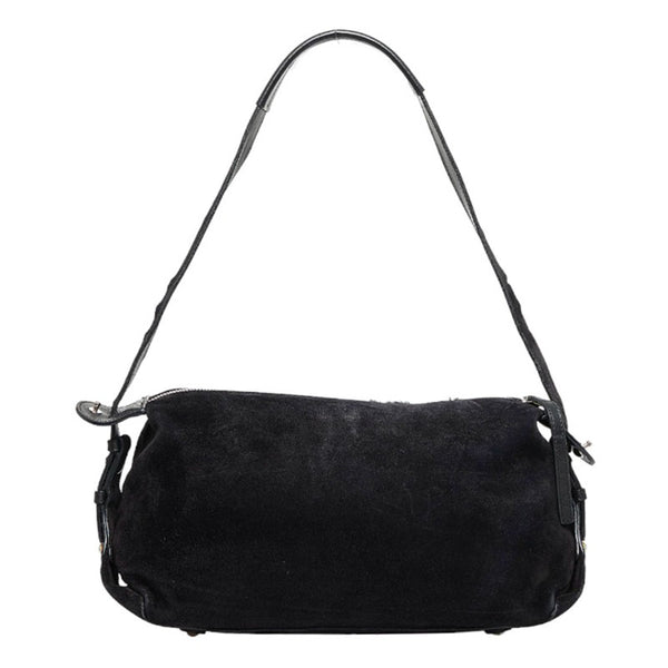 サルヴァトーレフェラガモ ショルダーバッグ ワンショルダーバッグ ブラック スウェード フェイクファー レディース Salvatore Ferragamo 【中古】
