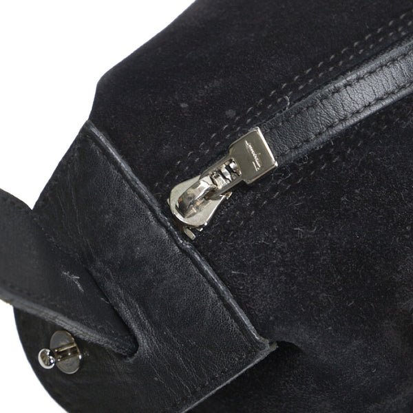 サルヴァトーレフェラガモ ショルダーバッグ ワンショルダーバッグ ブラック スウェード フェイクファー レディース Salvatore Ferragamo 【中古】