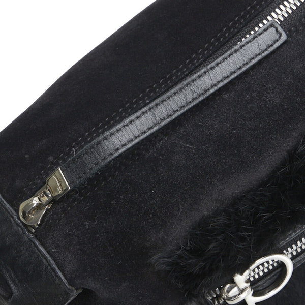 サルヴァトーレフェラガモ ショルダーバッグ ワンショルダーバッグ ブラック スウェード フェイクファー レディース Salvatore Ferragamo 【中古】