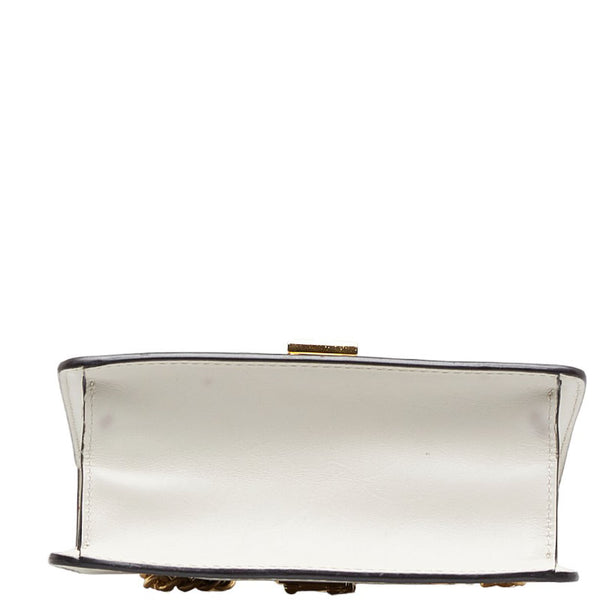 グッチ シェリーライン シルヴィ チェーン ショルダーバッグ  431666 ホワイト ゴールド レザー レディース GUCCI 【中古】