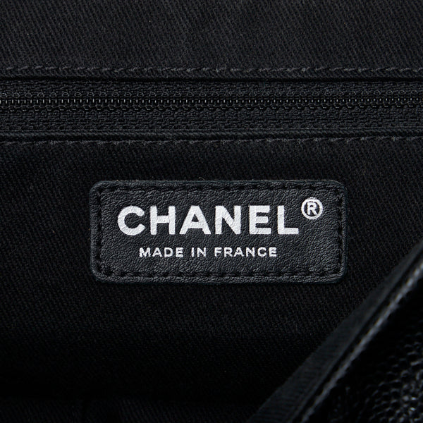 シャネル ココマーク ハーフムーン チェーンショルダーバッグ  ブラック キャビアスキン レディース CHANEL 【中古】