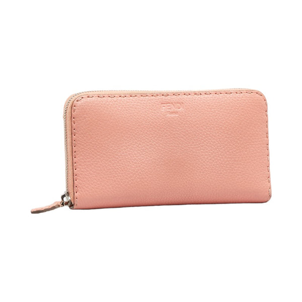 フェンディ セレリア ラウンドファスナー 長財布 8M0299 ピンク レザー レディース FENDI 【中古】