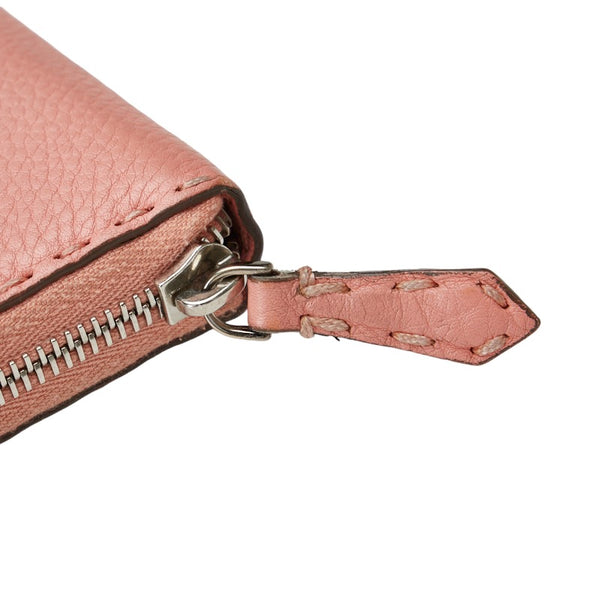 フェンディ セレリア ラウンドファスナー 長財布 8M0299 ピンク レザー レディース FENDI 【中古】