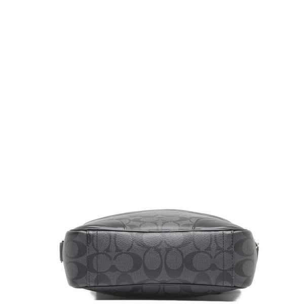 コーチ シグネチャー ヘリテージ 斜め掛け ショルダーバッグ F71167 ブラック PVC レザー レディース COACH 【中古】