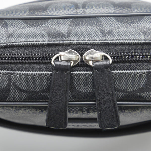 コーチ シグネチャー ヘリテージ 斜め掛け ショルダーバッグ F71167 ブラック PVC レザー レディース COACH 【中古】