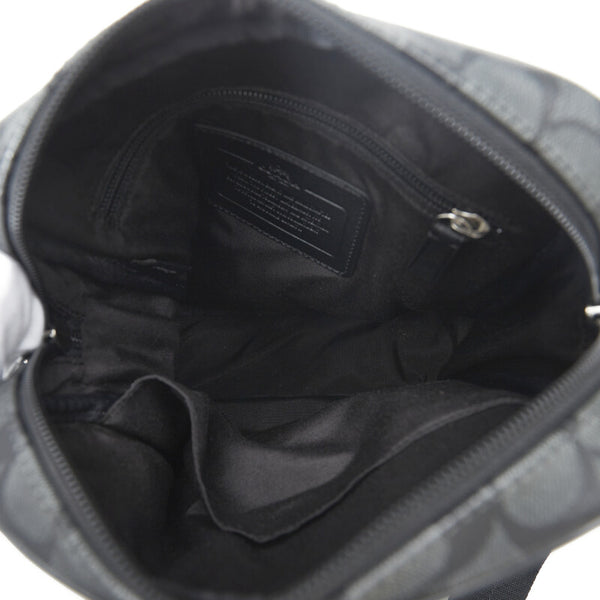 コーチ シグネチャー ヘリテージ 斜め掛け ショルダーバッグ F71167 ブラック PVC レザー レディース COACH 【中古】