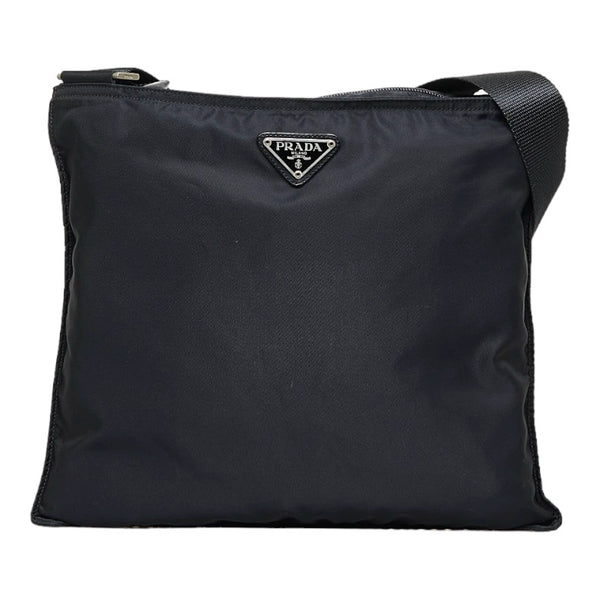 プラダ 斜め掛け ショルダーバッグ ブラック ナイロン レディース PRADA 【中古】