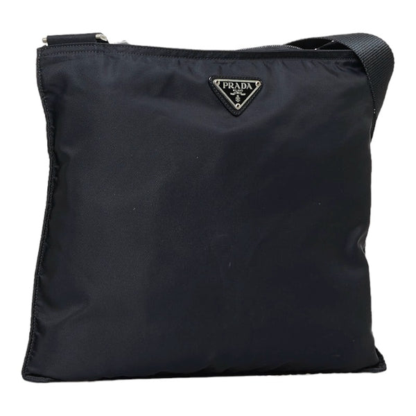 プラダ 斜め掛け ショルダーバッグ ブラック ナイロン レディース PRADA 【中古】