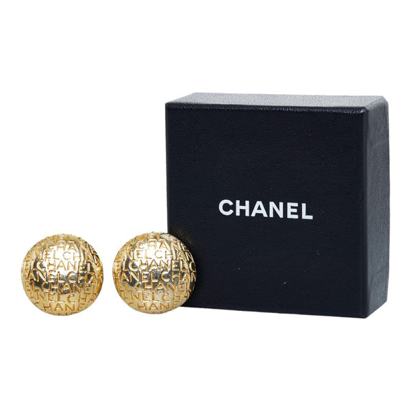 シャネル ヴィンテージ ロゴ ラウンド イヤリング ゴールド メッキ レディース CHANEL 【中古】