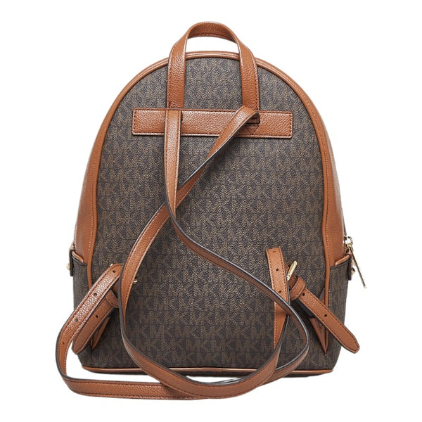 マイケルコース MKロゴ シグネチャー リュック バックパック ブラウン PVC レザー レディース Michael Kors 【中古】