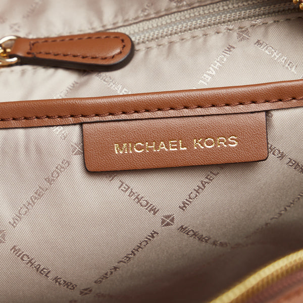 マイケルコース MKロゴ シグネチャー リュック バックパック ブラウン PVC レザー レディース Michael Kors 【中古】