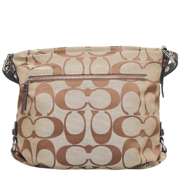 コーチ 斜め掛け ショルダーバッグ F15067 ブラウン キャンバス レザー レディース COACH 【中古】