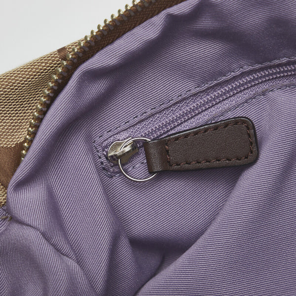 コーチ 斜め掛け ショルダーバッグ F15067 ブラウン キャンバス レザー レディース COACH 【中古】