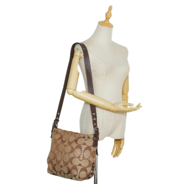 コーチ 斜め掛け ショルダーバッグ F15067 ブラウン キャンバス レザー レディース COACH 【中古】