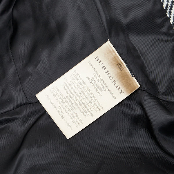 バーバリー ヘリンボーン ピーコート ラップコート サイズ:34 ブラック ホワイト ウール カシミヤ レディース BURBERRY 【中古】