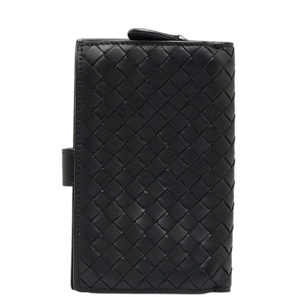 ボッテガヴェネタ イントレチャート 二つ折り財布 ブラック レザー メンズ BOTTEGAVENETA 【中古】