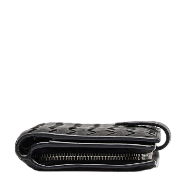 ボッテガヴェネタ イントレチャート 二つ折り財布 ブラック レザー メンズ BOTTEGAVENETA 【中古】