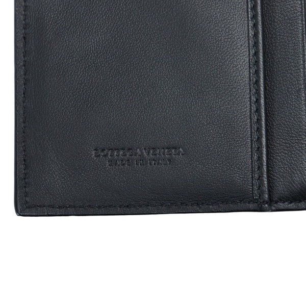 ボッテガヴェネタ イントレチャート 二つ折り財布 ブラック レザー メンズ BOTTEGAVENETA 【中古】