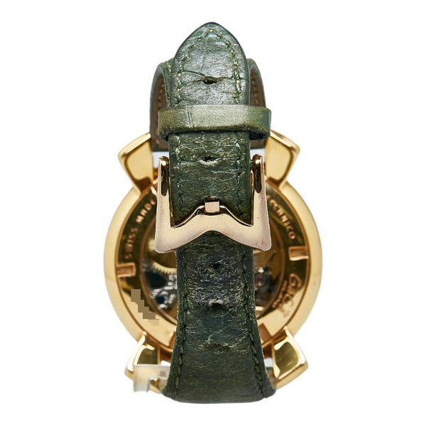 ガガ ミラノ マヌアーレ48MM 腕時計 手巻き グリーン文字盤 ステンレススチール メンズ Gaga Milano 【中古】