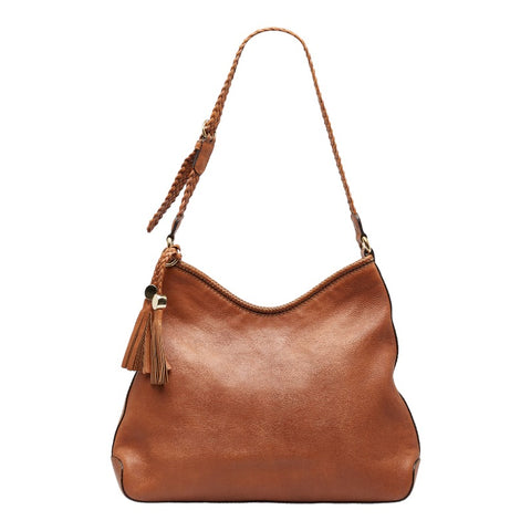 グッチ マラケシュ タッセル ワンショルダーバッグ 257026 ブラウン レザー レディース GUCCI 【中古】