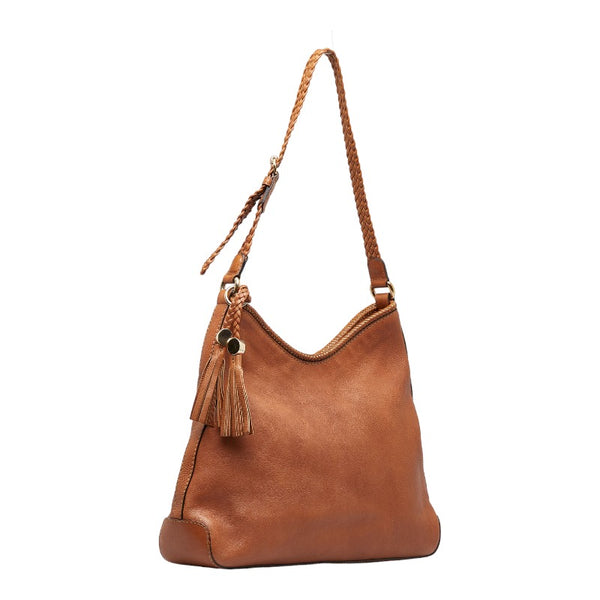 グッチ マラケシュ タッセル ワンショルダーバッグ 257026 ブラウン レザー レディース GUCCI 【中古】