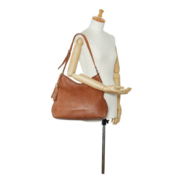 グッチ マラケシュ タッセル ワンショルダーバッグ 257026 ブラウン レザー レディース GUCCI 【中古】