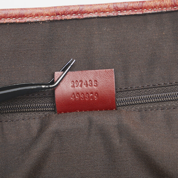 グッチ グッチシマ ハンドバッグ トートバッグ 297435 カーキ ブラウン キャンバス レザー レディース GUCCI 【中古】