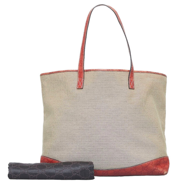 グッチ グッチシマ ハンドバッグ トートバッグ 297435 カーキ ブラウン キャンバス レザー レディース GUCCI 【中古】