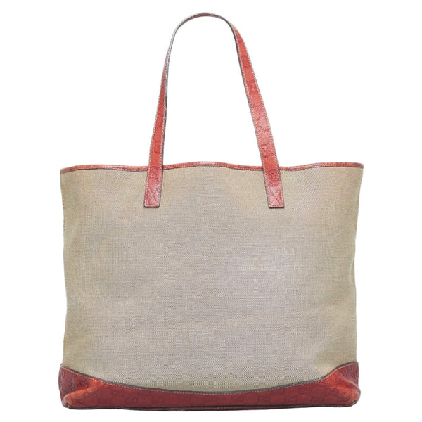 グッチ グッチシマ ハンドバッグ トートバッグ 297435 カーキ ブラウン キャンバス レザー レディース GUCCI 【中古】