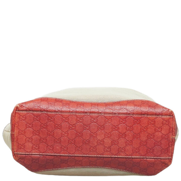 グッチ グッチシマ ハンドバッグ トートバッグ 297435 カーキ ブラウン キャンバス レザー レディース GUCCI 【中古】