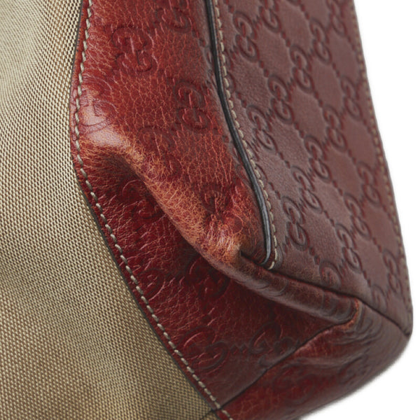 グッチ グッチシマ ハンドバッグ トートバッグ 297435 カーキ ブラウン キャンバス レザー レディース GUCCI 【中古】