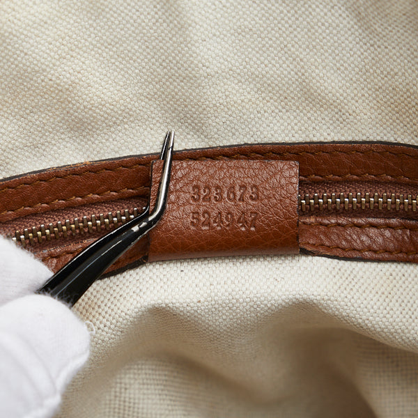 グッチ トートバッグ ハンドバッグ 323673 ブラウン レザー レディース GUCCI 【中古】