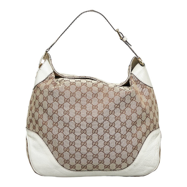 グッチ GGキャンバス シャルロッテ ショルダーバッグ ワンショルダーバッグ 203506 ブラウン ホワイト レザー レディース GUCCI 【中古】