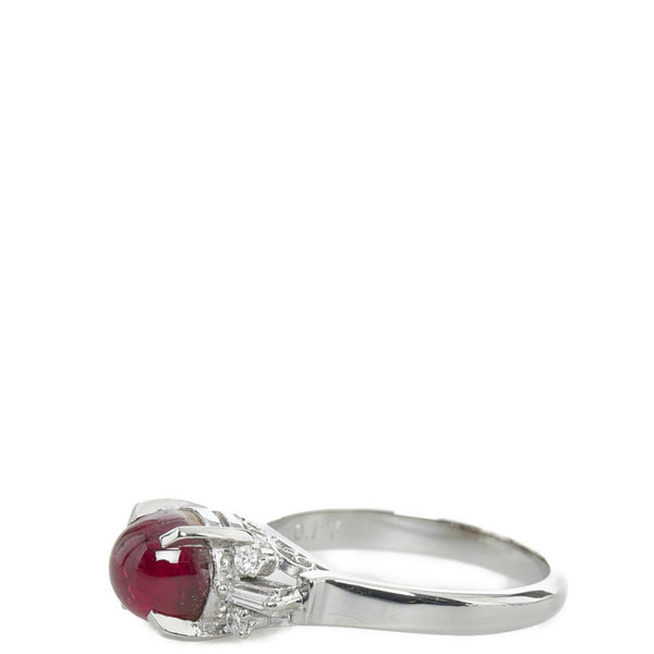 Pt900 プラチナ トルマリンキャッツアイ1.95ct ダイヤ0.17ct リング 指輪 レディース 11.5号 【中古】