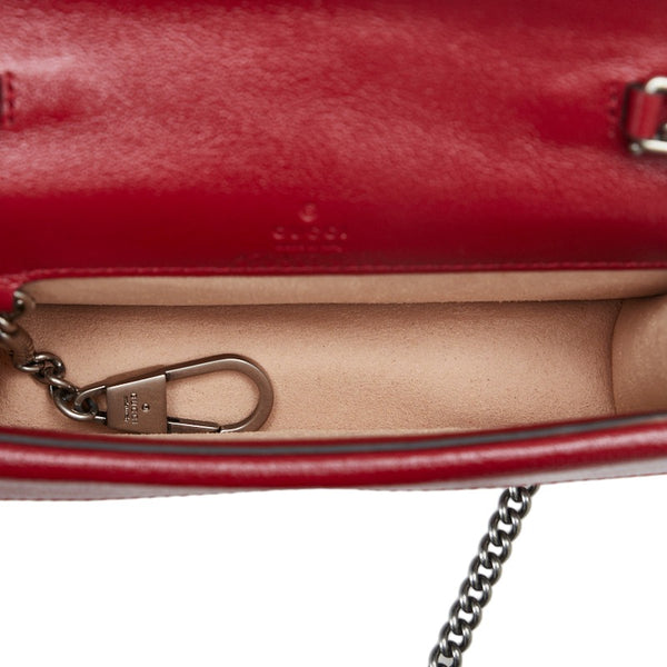 グッチ ディオニュソス チェーン ショルダーバッグ 476432 ブラック ホワイト ワインレッド ツイード レザー レディース GUCCI 【中古】