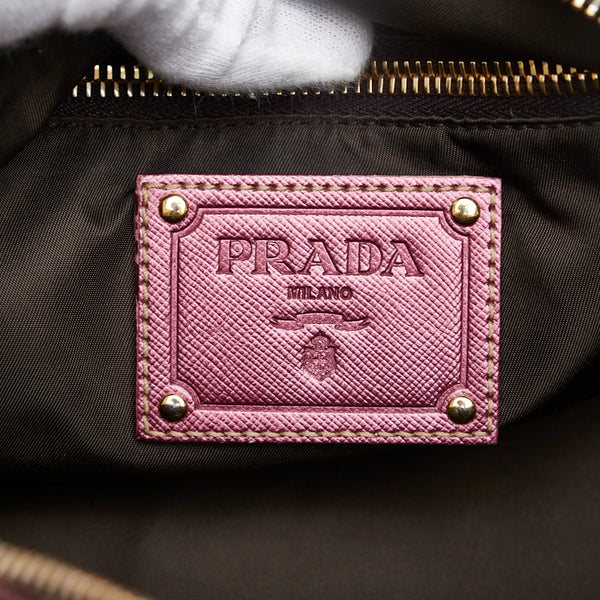 プラダ ハンドバッグ ミニボストンバッグ BL0567 ピンク マルチカラー ナイロン レザー レディース PRADA 【中古】