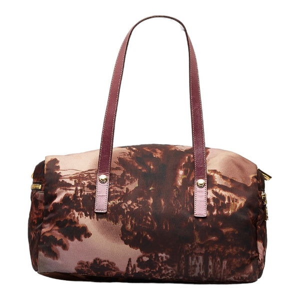 プラダ ハンドバッグ ミニボストンバッグ BL0567 ピンク マルチカラー ナイロン レザー レディース PRADA 【中古】