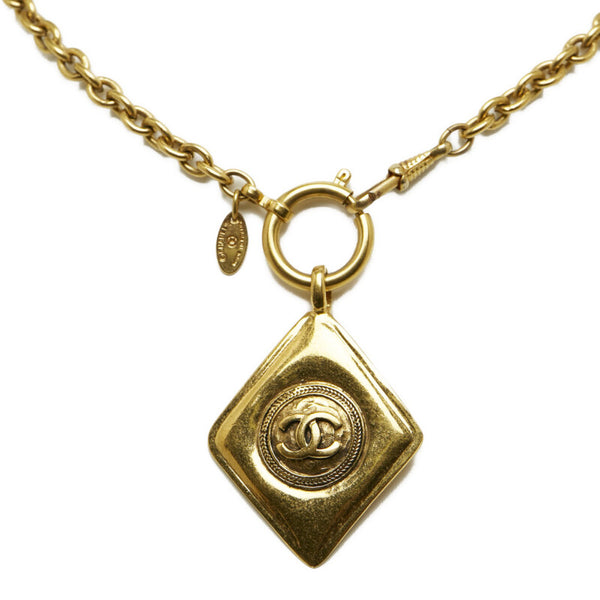シャネル ココマーク ひし形 ネックレス ゴールド メッキ レディース CHANEL 【中古】