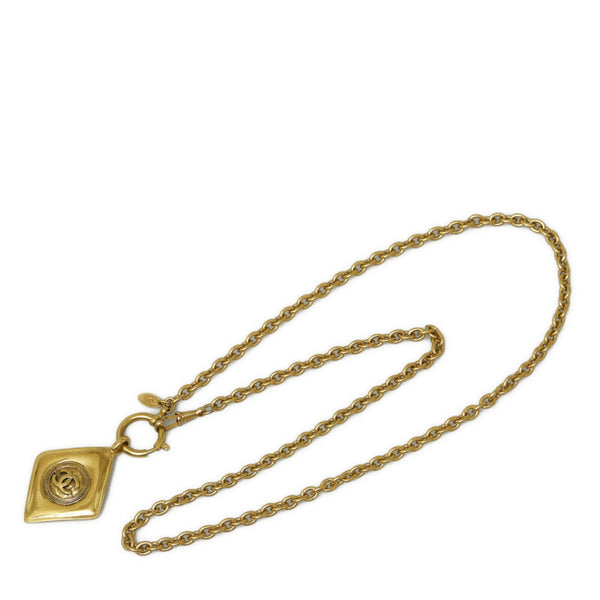 シャネル ココマーク ひし形 ネックレス ゴールド メッキ レディース CHANEL 【中古】