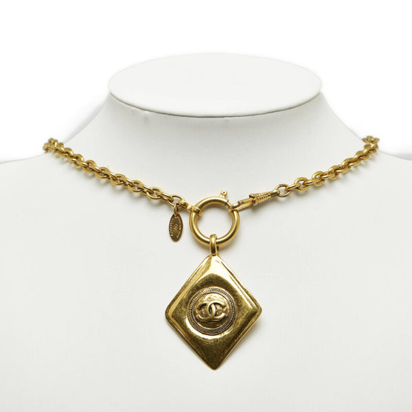 シャネル ココマーク ひし形 ネックレス ゴールド メッキ レディース CHANEL 【中古】