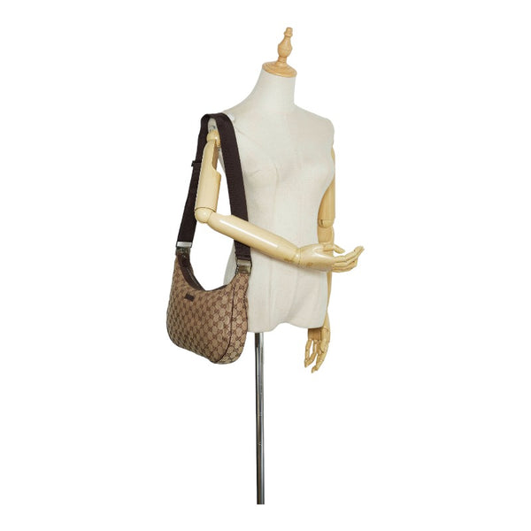 グッチ GGキャンバス 斜め掛け ショルダーバッグ 122790 ベージュ キャンバス レザー レディース GUCCI 【中古】