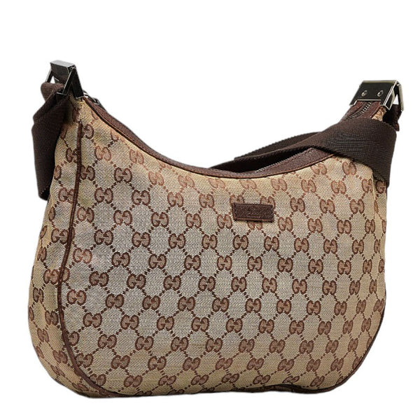 グッチ GGキャンバス 斜め掛け ショルダーバッグ 122790 ベージュ キャンバス レザー レディース GUCCI 【中古】