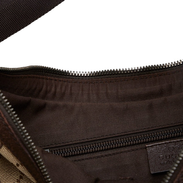 グッチ GGキャンバス 斜め掛け ショルダーバッグ 122790 ベージュ キャンバス レザー レディース GUCCI 【中古】