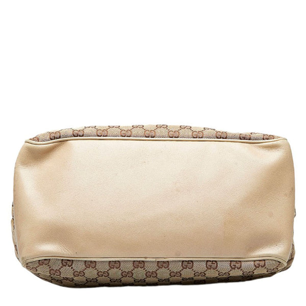 グッチ GGキャンバス トートバッグ ショルダーバッグ 109141 ベージュ ホワイト キャンバス レザー レディース GUCCI 【中古】
