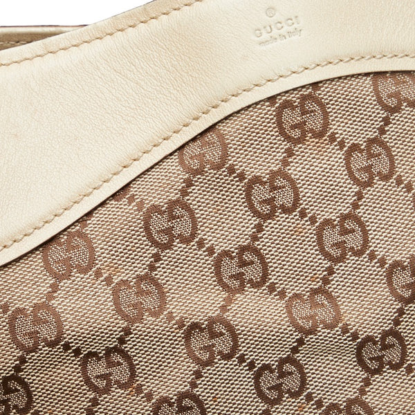 グッチ GGキャンバス トートバッグ ショルダーバッグ 109141 ベージュ ホワイト キャンバス レザー レディース GUCCI 【中古】