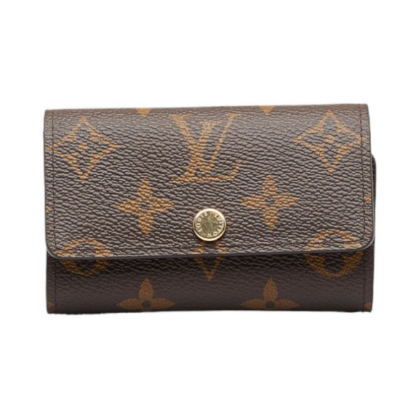 ルイ ヴィトン モノグラム ミュルティクレ6 キーケース M60701 ブラウン フューシャ PVC レザー レディース LOUIS VUITTON 【中古】