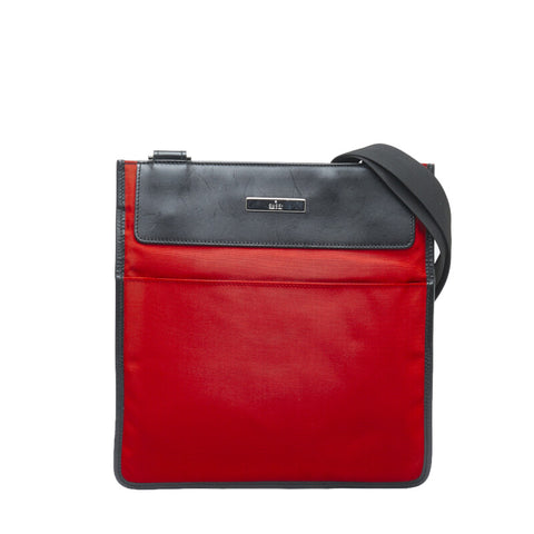 グッチ 斜め掛け ショルダーバッグ 019 0348 レッド ブラック キャンバス レザー レディース GUCCI 【中古】