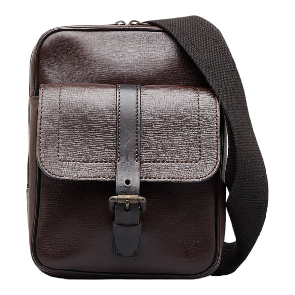 ルイ ヴィトン イロクワ 斜め掛け ショルダーバッグ M92534 カフェ ブラウン レザー メンズ LOUIS VUITTON 【中古】