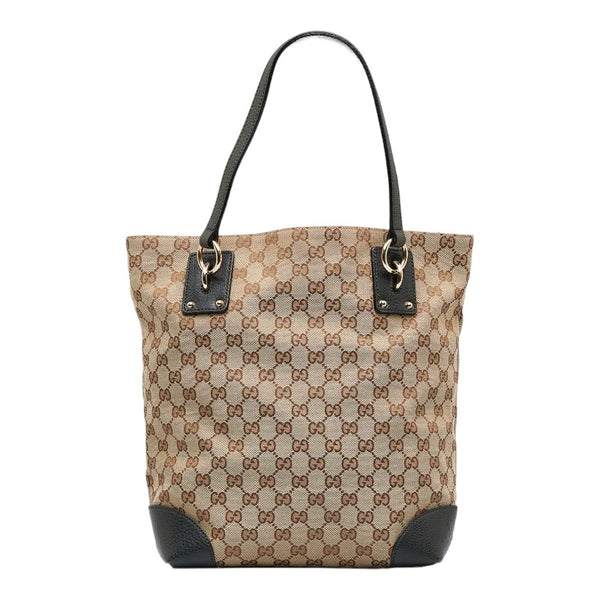 グッチ GGキャンバス GGチャーム ハンドバッグ トートバッグ 247237 ベージュ ダークグリーン キャンバス レザー レディース GUCCI 【中古】