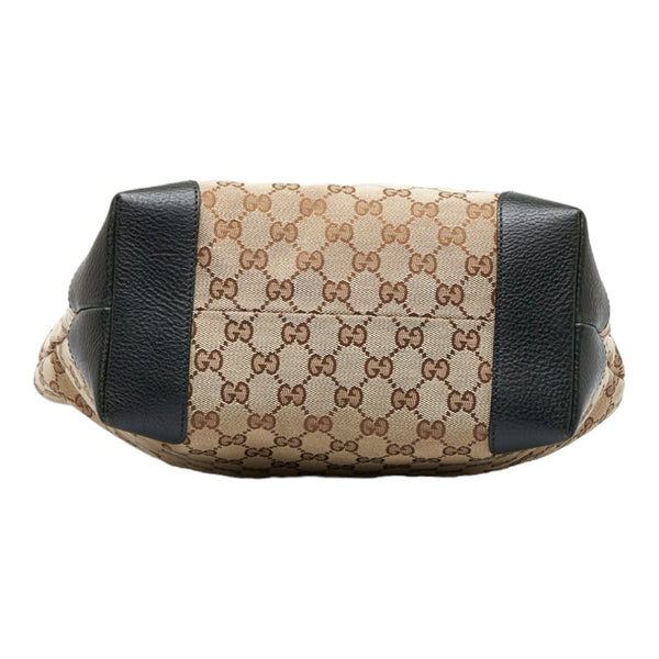 グッチ GGキャンバス GGチャーム ハンドバッグ トートバッグ 247237 ベージュ ダークグリーン キャンバス レザー レディース GUCCI 【中古】